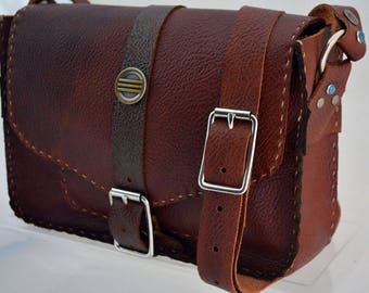 Brown Leather Crossbody Shoulder Bag