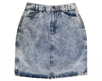 Vtg 80s Stonewashed Denim Pencil Skirt Small 27