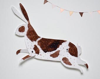 Rabbit Articulated Paper Doll Printable Instant Download PDF