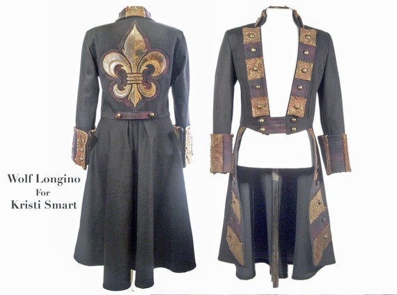 Anime steampunk pirate coat with fleur de lis by ManicManx steampunk buy now online