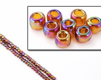 8/0 Transparent Root Beer Iris Seed Bead (20 gram) #JKP009