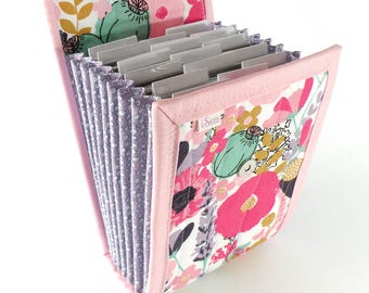 Circular Needle Case - Spring Garden - Needle Holder Needle Wallet Circular Needle Organizer Pink Flowers