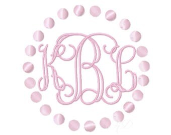 Pearl Circle Embroidery Design Monogram Lace Circle Frame BX Instant download PES 4x4 5x7 6x10