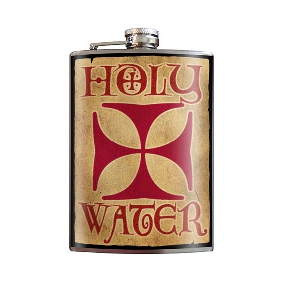 Holy Water 8oz Stainless Steel Flask comes in a GIFT BOX