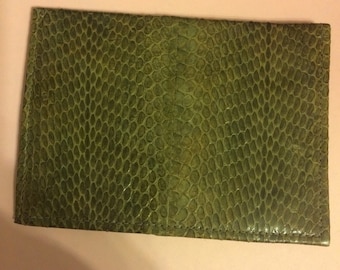Burgundy or Olive Green Authentic Snakeskin Medium Bifold Wallet