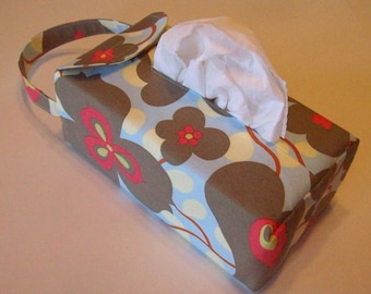 NEW! Automobile Hanging Tissue Box Cover*/ Tissue Box Cozy / Automobile Accessory For Your Car / Amy Butler Lotus Morning Glory
