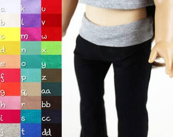 Fits like American Girl Doll Clothes - Yoga Pants, You Choose Colors