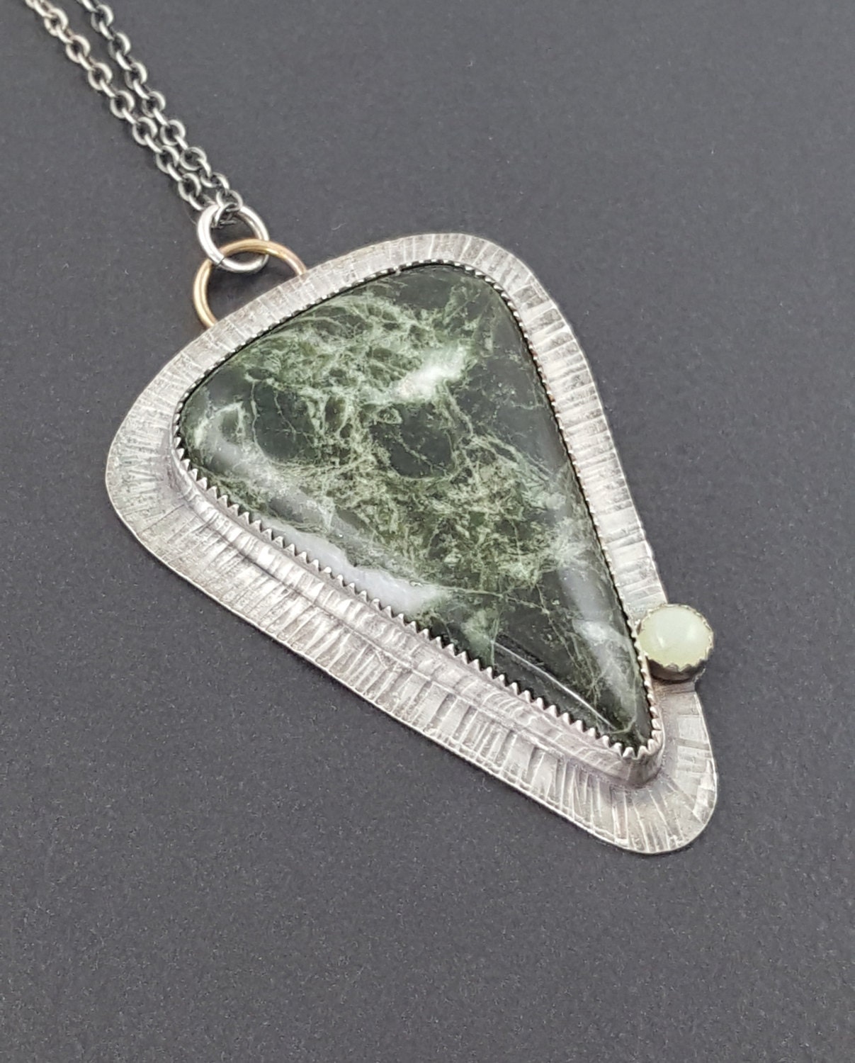 Serpentine Necklace green stone necklace green serpentine