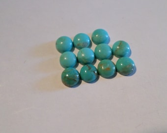 5mm Round Turquoise Cabochons--Parcel of 10