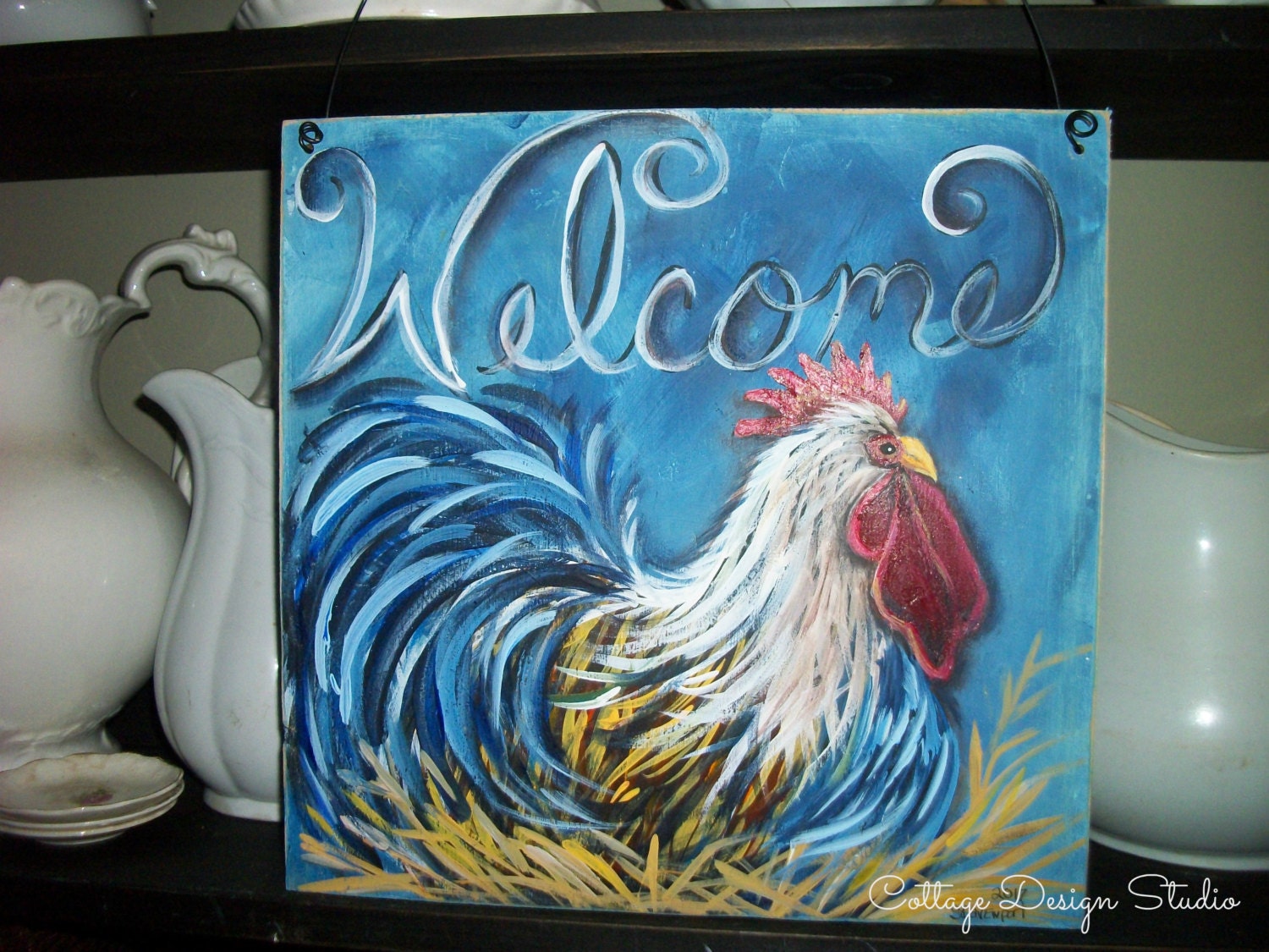 rooster welcome sign farmhouse decor rooster decor rooster