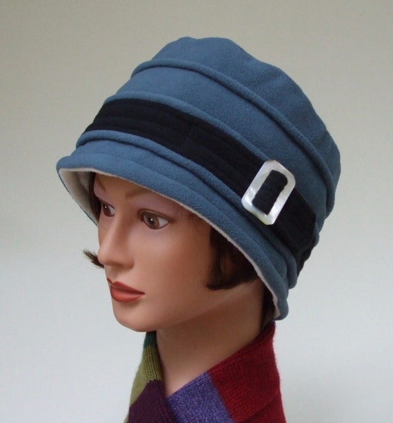 Fleece Bucket Hat Women Fleece Hat Blue with Black Windpro