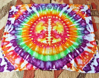Ice Tie Dye Tapestry - Peace Sign - 38in x 30 in. - Ready to Ship
