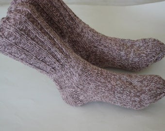 Light Rose Handmade Socks Knit from 100% Cotton Yarn, Hand knitted socks, 10 inches long, hand knit socks, knit cotton socks, Ready to ship
