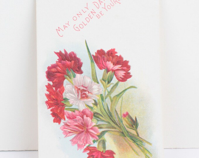 Antique Postcard May Only Golden Days Be Yours Birthday Greeting Card