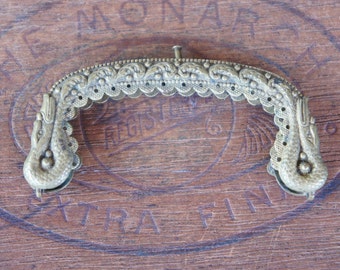 Antique French Early 19th Century Georgian Empire Era Swan Serpent Snake Purse Frame