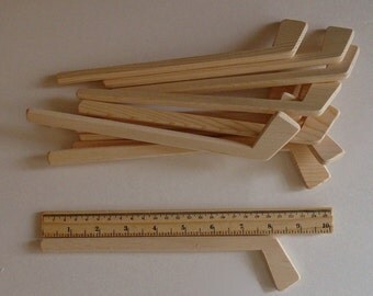 Natural Wood Small Hockey Player Sticks, Set of 12, Tournament Decor, Team Sports Gift, Party Favour, Themed Wedding, Jacobs Wooden Toys
