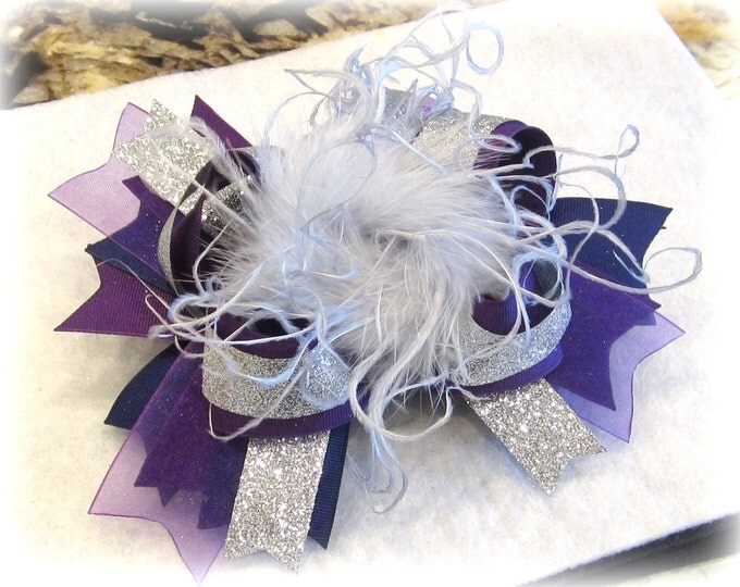 Over the Top Hairbow, Glitter Over the Top, Sparkle OTT Bows, Purple Hairbow, Big hair bows, Large Bow, Girls Big Bows, Pageant Hair Bows