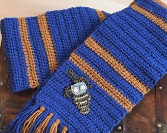 RAVENCLAW SCARF BOOK Colors Harry Potter Inspired Blue Bronze Newborn Baby Child Adult Photo Prop Costume Cosplay Luna Lovegood Quidditch