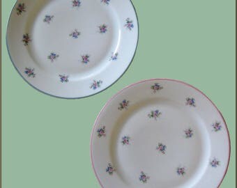 6 Vintage F & B BARONET China Plates ~ Made in Bohemia, Czech ~ PRISTINE