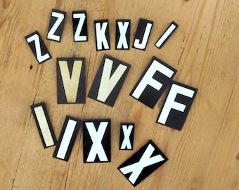 15 Bargain vintage letters Black and White Letters Capital letters Sign letter F K I J X Z V initials Cheap letter Destash letters Alphabet