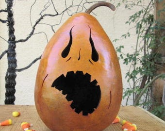 Halloween Gourd Jack O Lantern Primitive Pumpkin Decoration