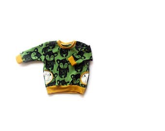 Organic Hippu Bear Pocket Sweatshirt, baby jumper, baby clothes.