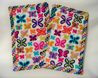 PK Quilted Plate Pad Set in Sweet Butterfly - Pot Holders - Hot Pad - Plate Pads - Set of Two - Ready To Ship
