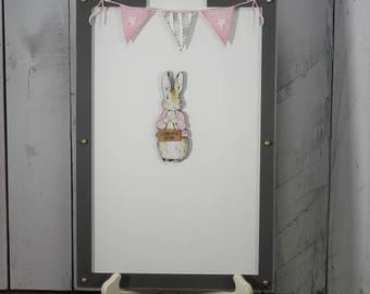 Rabbit/Peter Rabbit/Birthday/Baby Shower/Top Drop Frame/Guest Book/Unique/Alternative/Children's Birthday/baby Shower/Drop Frame