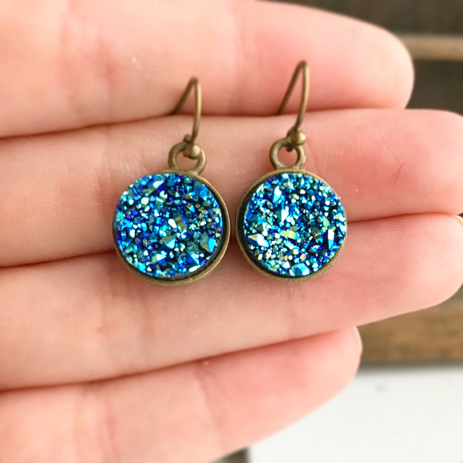 Faux Druzy Earrings / Gift Under 10 Bridesmaids Bridal Party