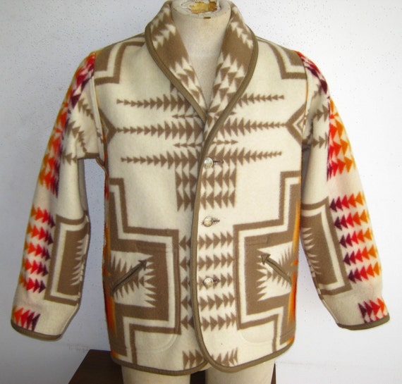 Vintage Mens Pendleton Chief Joseph Reversible Wool Indian
