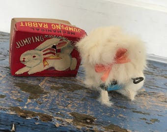 Vintage Tin Wind-Up Toy Rabbit Bunny, Original Box, New Old Stock NOS