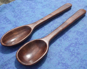 Cooking spoon set - Hand carved from black walnut wood