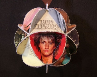 Rod Stewart Album Cover Ornament Made From Record Jackets