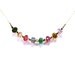 Multicolor Carved Tourmaline Gold Fill Necklace - N551