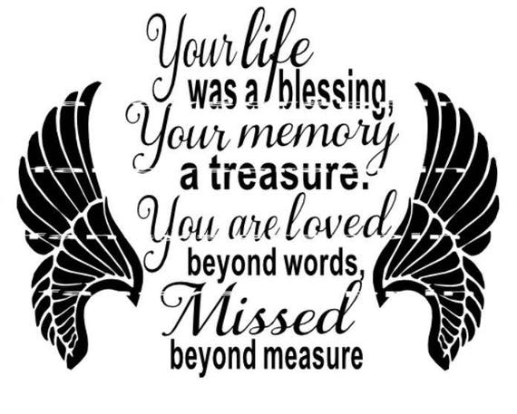 Download Your Life Was A Blessing SVG Cutting File Memorial Car