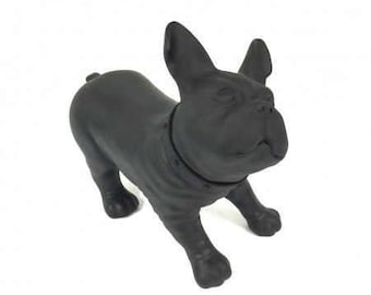 black bulldog statue