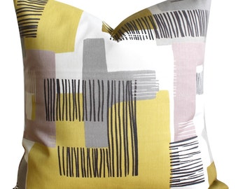 Mustard Pillow Cover, Decorative Pillows, Designer Pillow Sham, Mustard Throw Pillow, Accent Pillow Covers, Pillowcase - Tetris Mustard