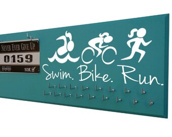 Triathlon - Triathlon medal holder - Triathlon gifts - Swim. bike. run. for woman - Ironman Triathlon - swim.bike.run - I tri Triathlon