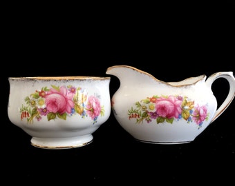 Cream Sugar Set from Royal Albert, "Chatsworth" Creamer and Sugar, English Bone China, 13864
