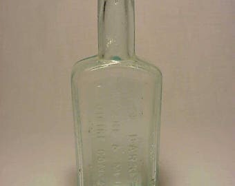 c1880s The Barker Moore & Mein Medicine Company Philadelphia, PA. , Aqua Cork Top Blown Glass Medicine bottle No. 3