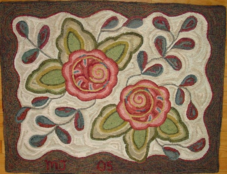 Rug Hooking Pattern, Primitive Floral 1, 28 x 36, J913