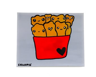 Acrylic Kawaii Chicken Nuggets Painting