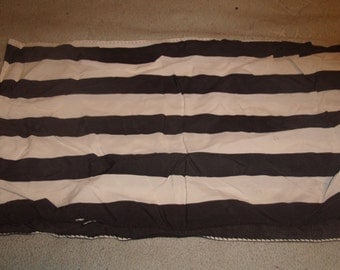 vintage ladies head neck scarf black white stripes oblong