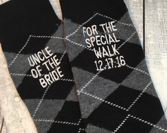 Groom Socks - Uncle of the Bride Socks - Groom Gift - Special Socks - Black - Wedding Socks - Groomsmen Gift - Uncle Wedding gift