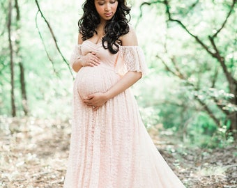 Julianna blush maternity dress,Maternity Gown,fully lined,mermaid gown,bohemian dress,bridal,wedding,bridesmaids,flower girl