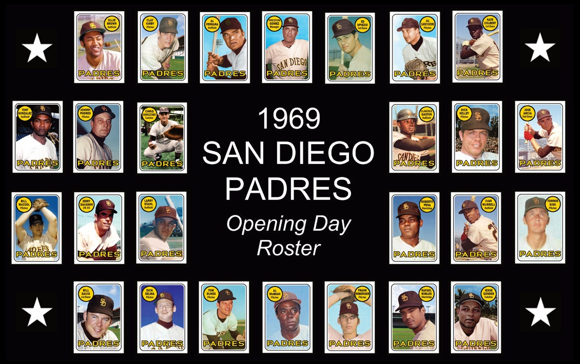 1969 San Diego Padres Inaugural Season Poster by BobbleheadCity