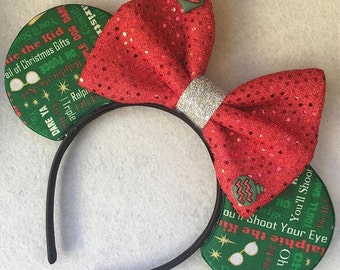 Christmas mouse ears - christmas mickey ears, a christmas story, you'll shoot your eye out, ralphie, holiday, gift, present