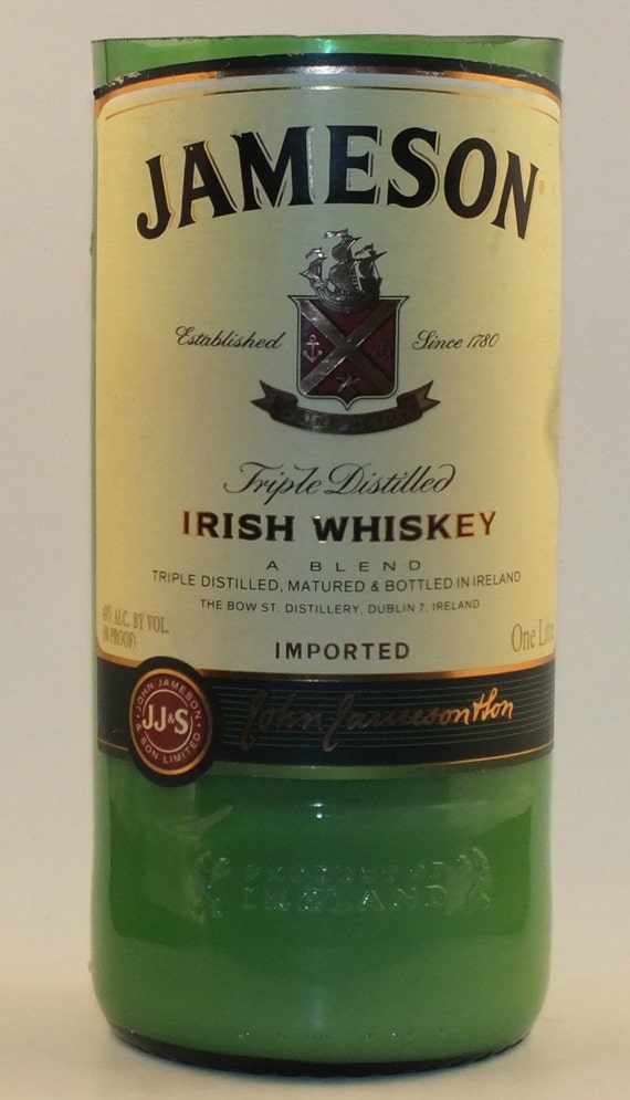 Vanilla Scented Jameson Irish Whiskey Bottle Candle 20oz Soy