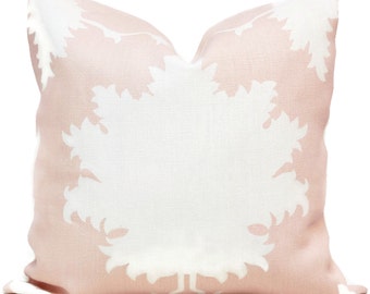 Garden of Persia Decorative Pillow Cover, Blush Pink Square, Eurosham or Lumbar Pillow, Schumacher Made to order pillow cover in any size