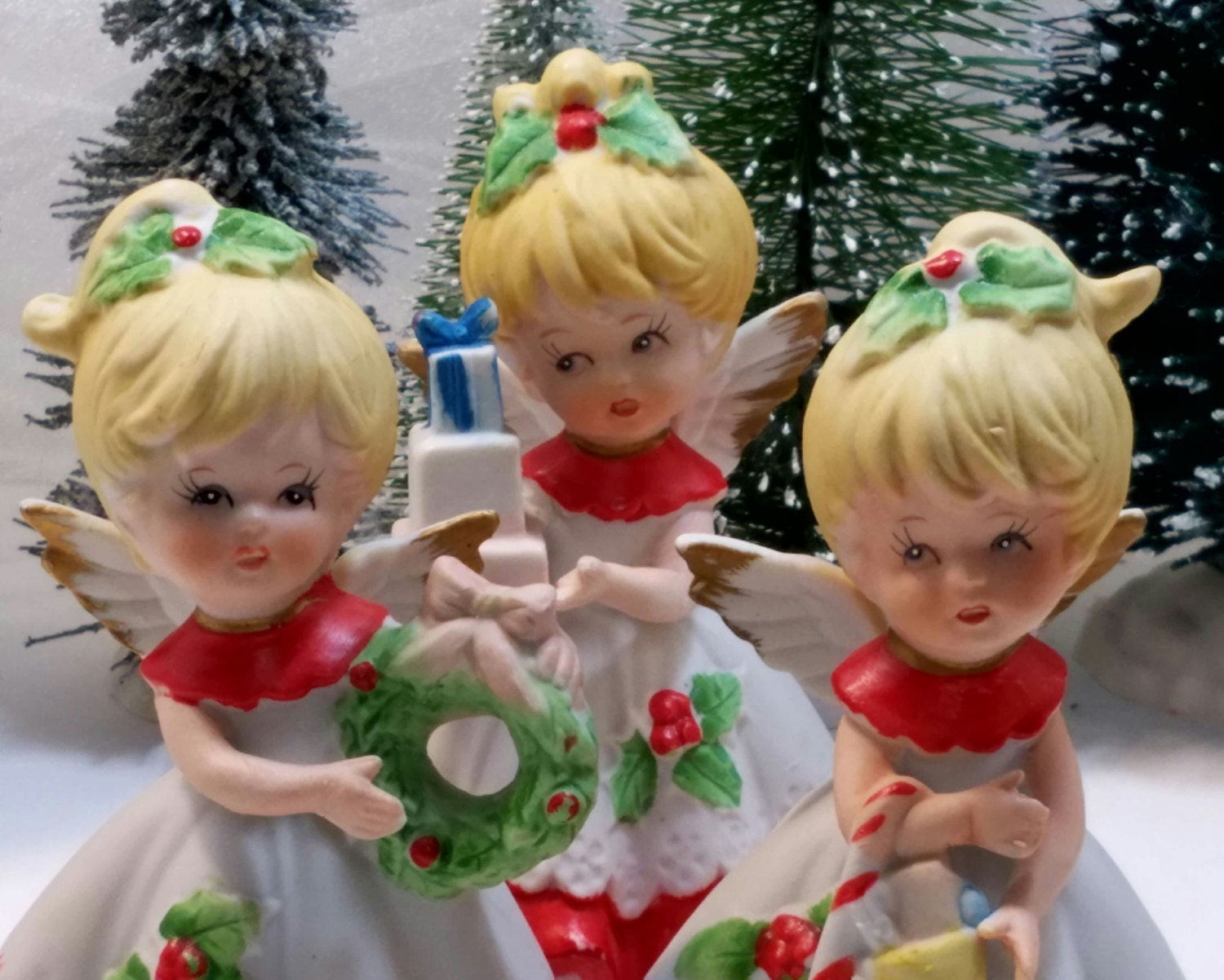 Vintage Homco Christmas Angel Figurines Christmas Angels by